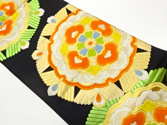 JAPANESE FUKURO OBI / WOVEN FLOWER CREST
